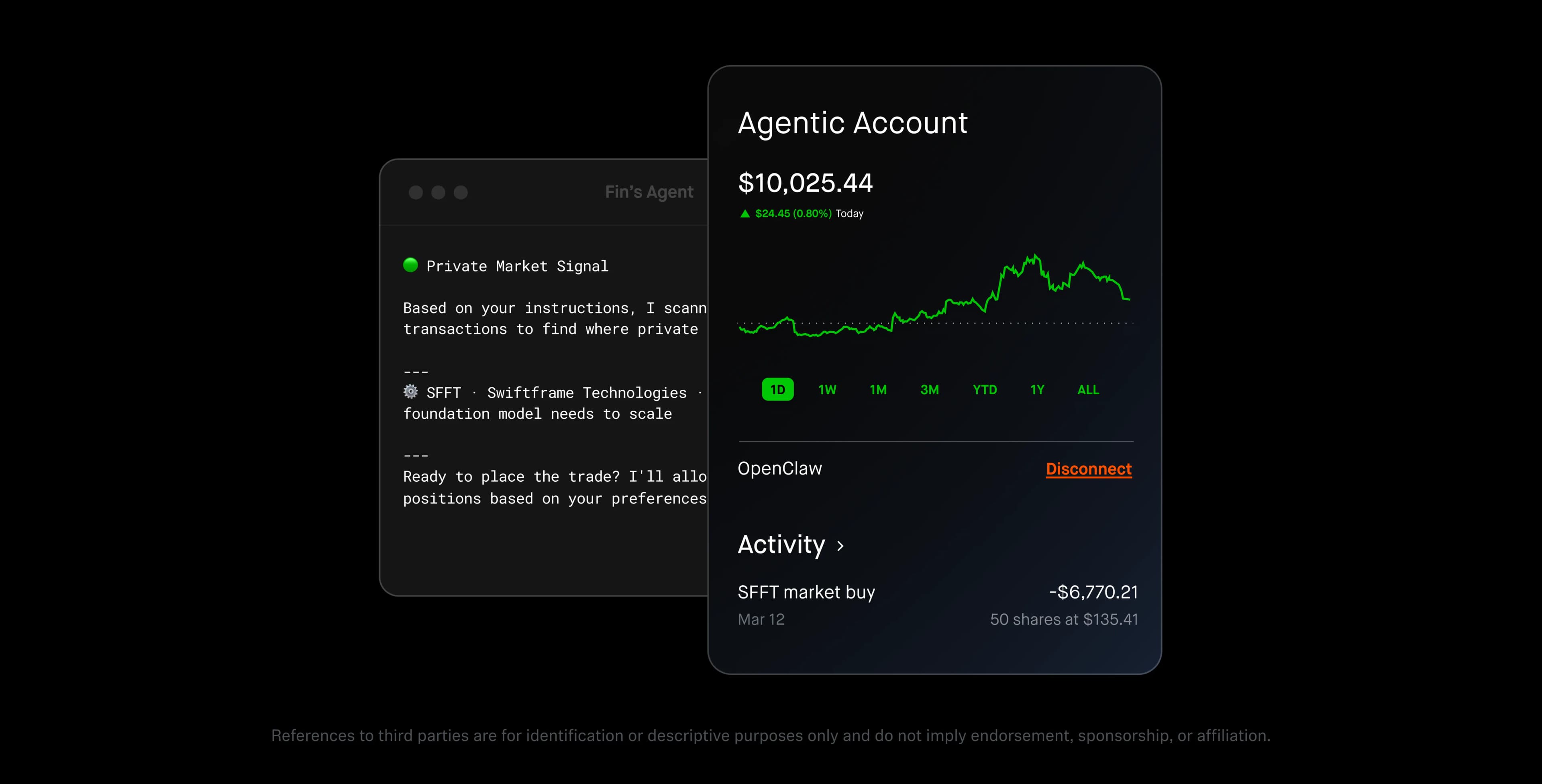 Diagram illustrating how Robinhood's agentic trading accounts stay isolated from a user's main portfolio