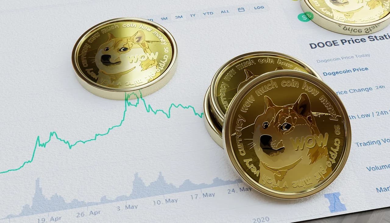 Dogecoin-themed cryptocurrency coins representing the SEC meme coin classification category