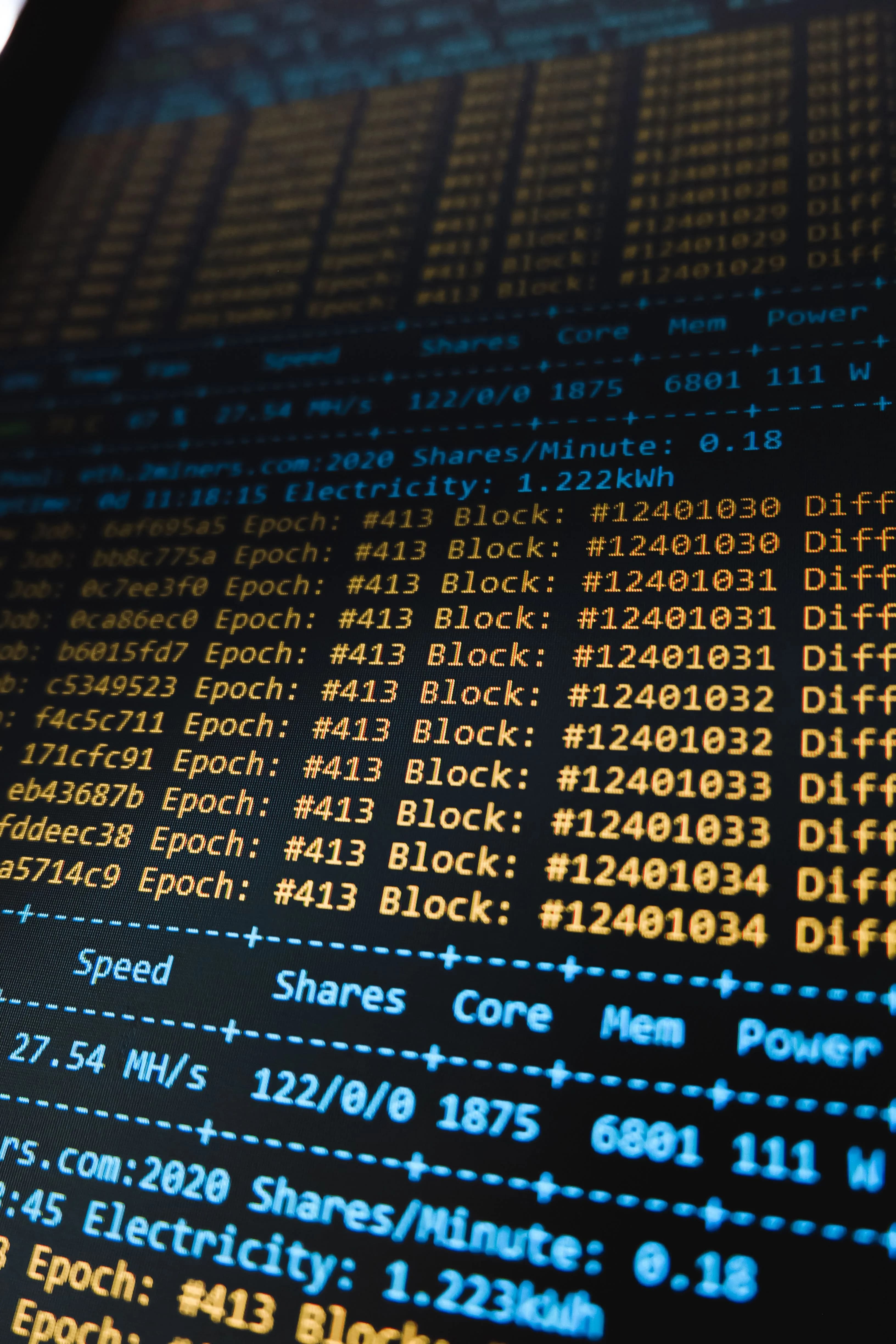 Lines of code on a screen representing blockchain protocol development